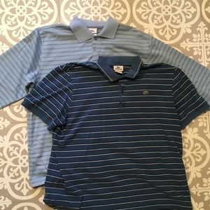 Two Lacoste men’s shirts.